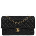 Chanel Black Caviar Skin Medium Classic Double Flap Shoulder Bag