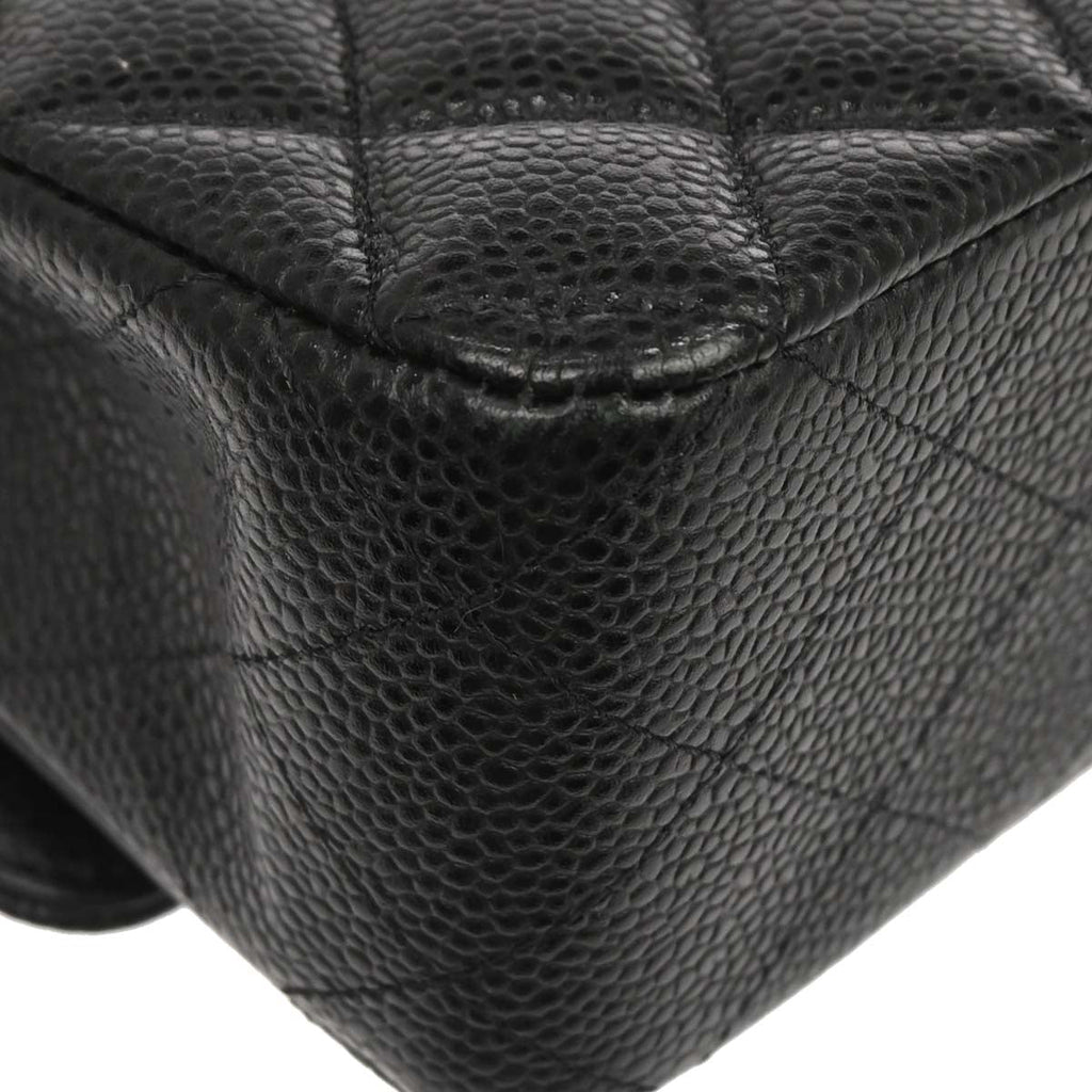 Chanel Black Caviar Skin Medium Classic Double Flap Shoulder Bag