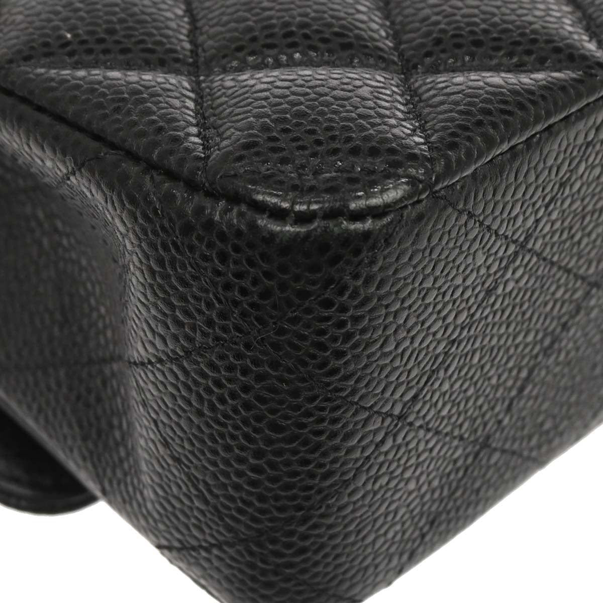 Chanel Black Caviar Skin Medium Classic Double Flap Shoulder Bag