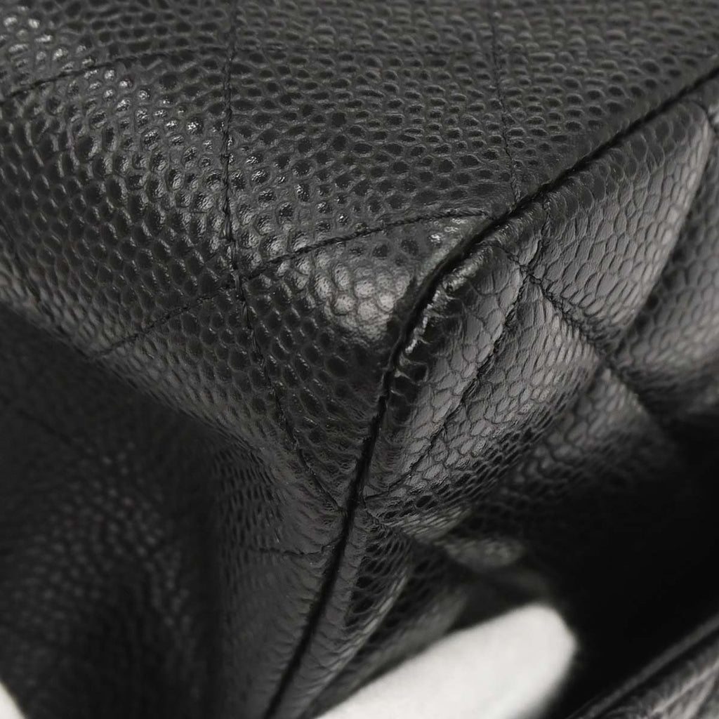 Chanel Black Caviar Skin Medium Classic Double Flap Shoulder Bag