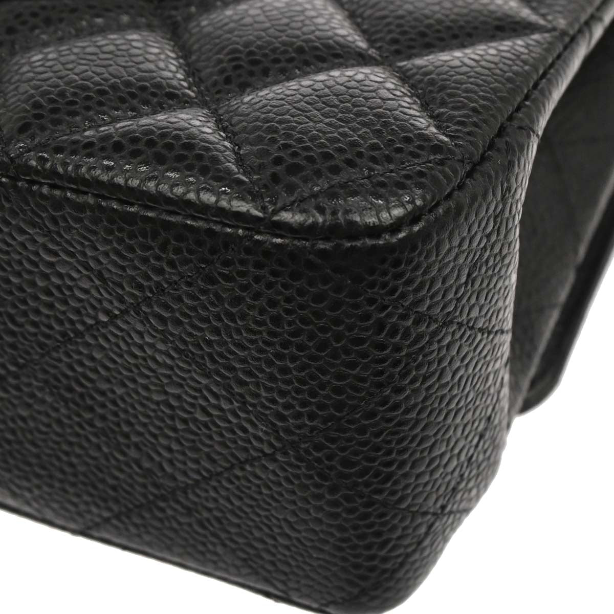 Chanel Black Caviar Skin Medium Classic Double Flap Shoulder Bag