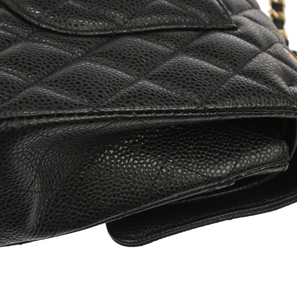 Chanel Black Caviar Skin Medium Classic Double Flap Shoulder Bag