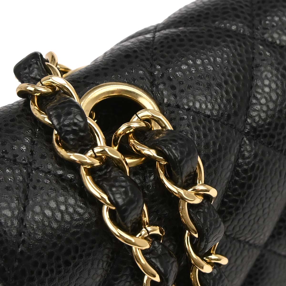 Chanel Black Caviar Skin Medium Classic Double Flap Shoulder Bag