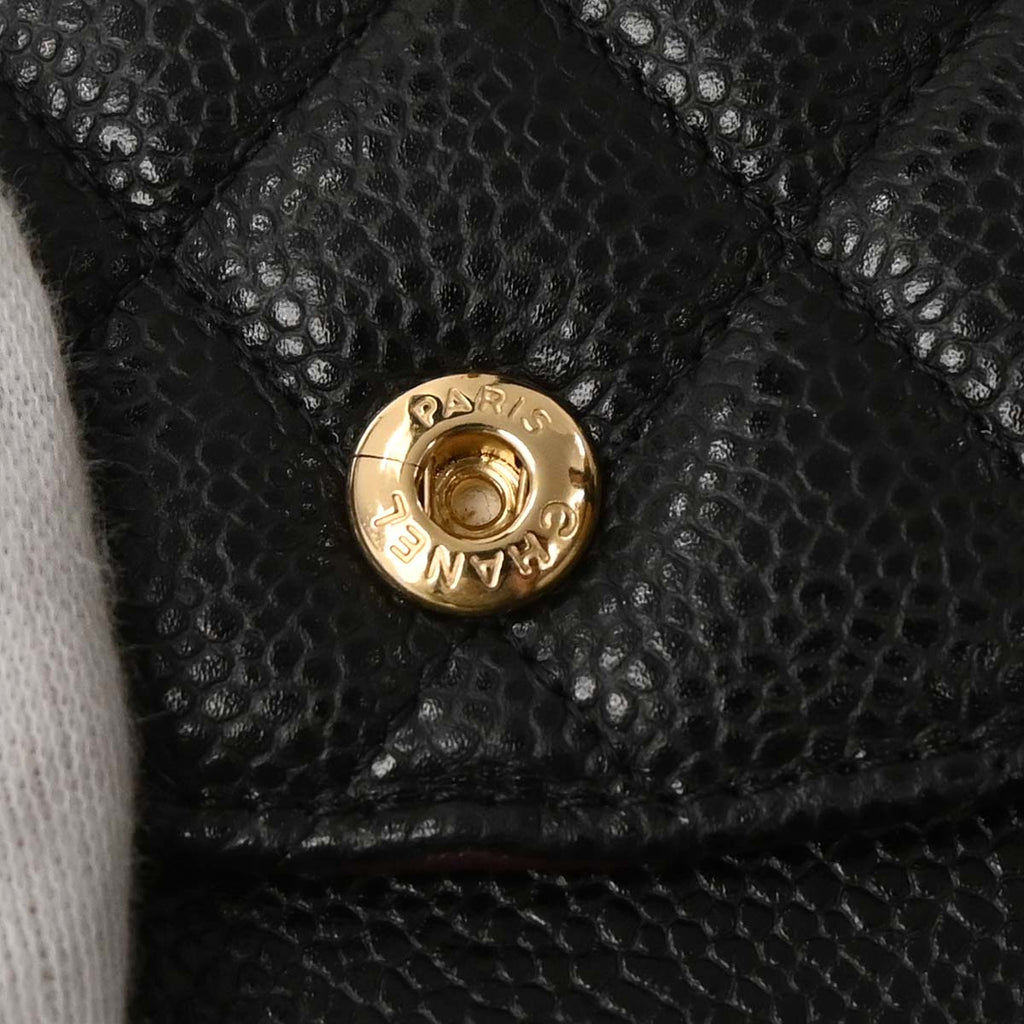 Chanel Black Caviar Skin Medium Classic Double Flap Shoulder Bag