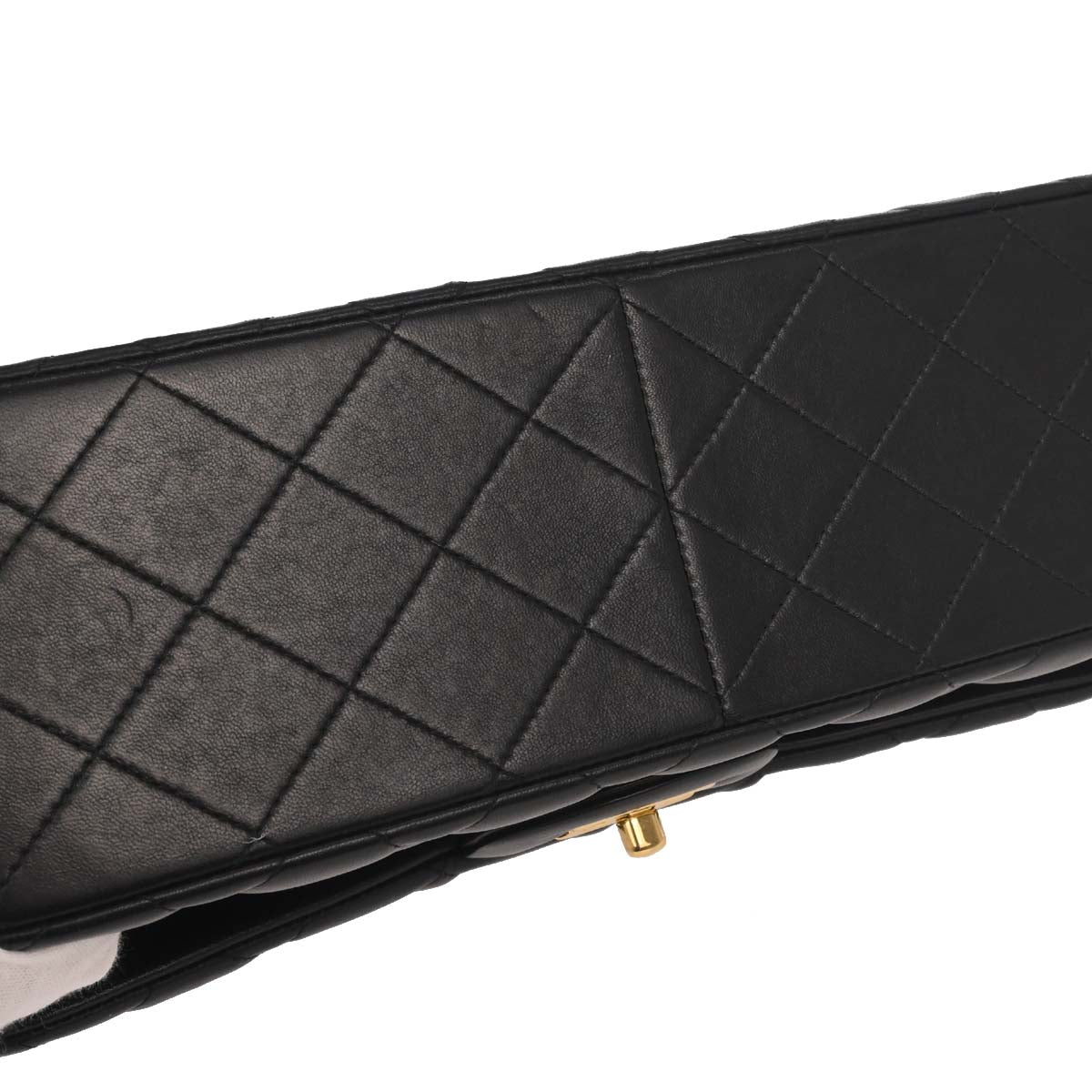 Chanel Black Lambskin Jumbo Classic Double Flap Shoulder Bag