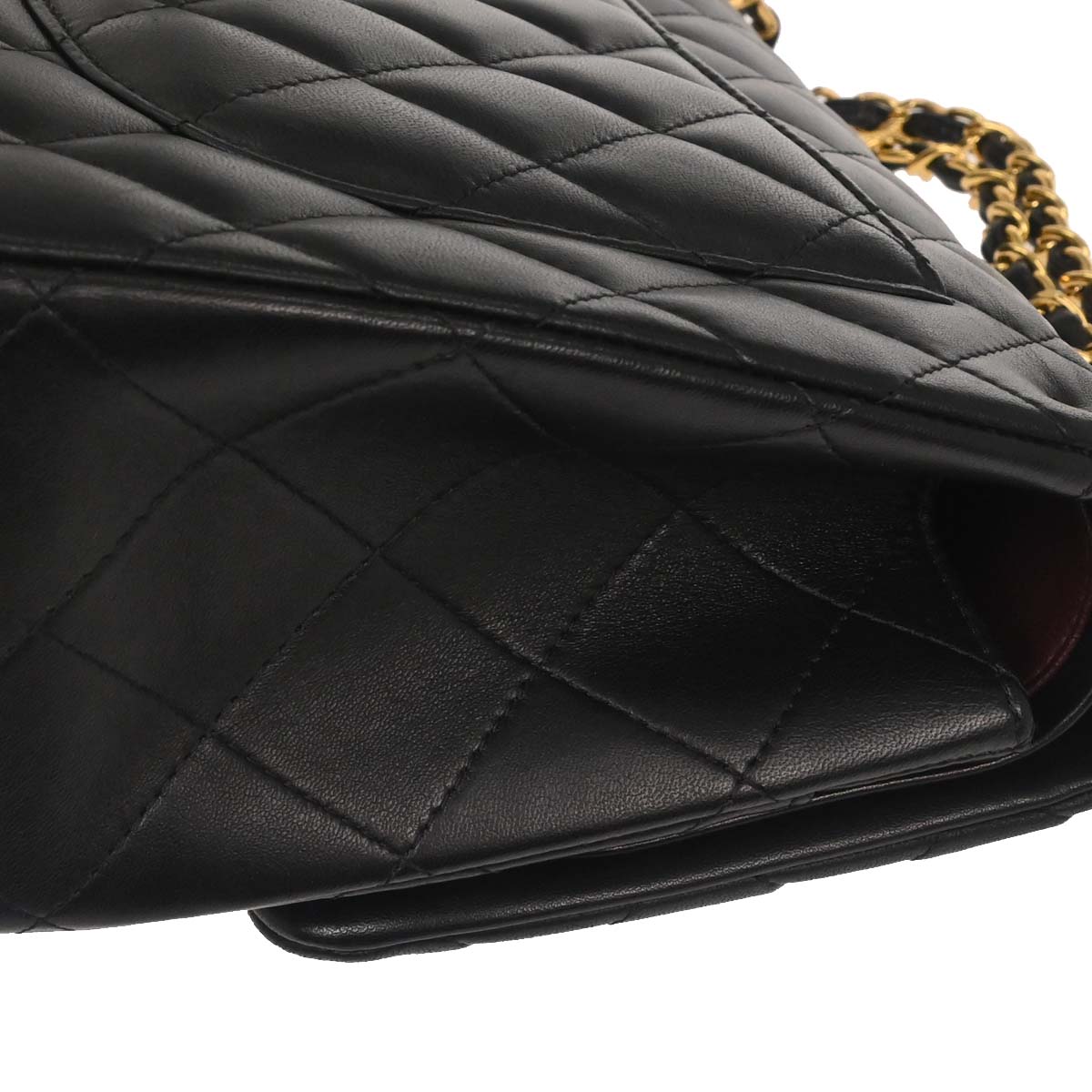 Chanel Black Lambskin Jumbo Classic Double Flap Shoulder Bag