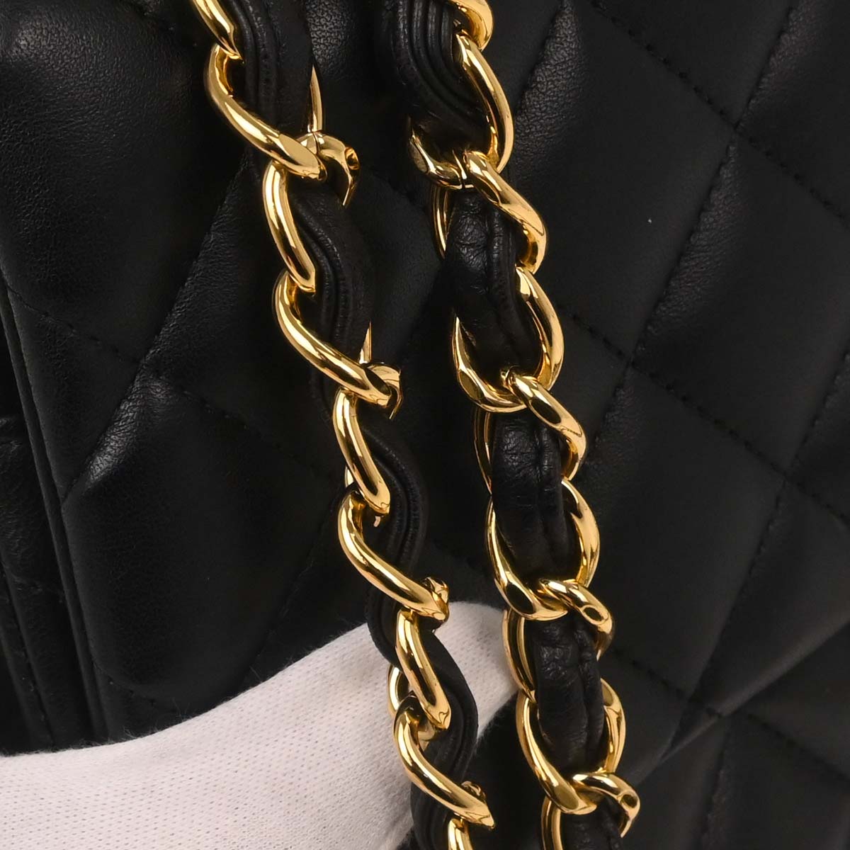 Chanel Black Lambskin Jumbo Classic Double Flap Shoulder Bag
