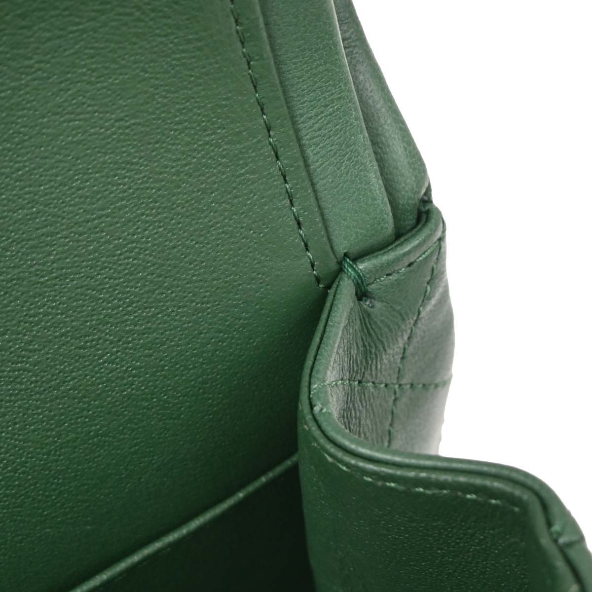 Chanel Green Lambskin Medium Classic Double Flap Shoulder Bag