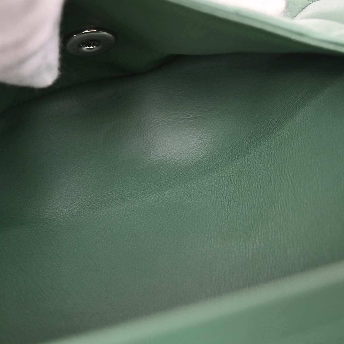 Chanel Green Lambskin Medium Classic Double Flap Shoulder Bag