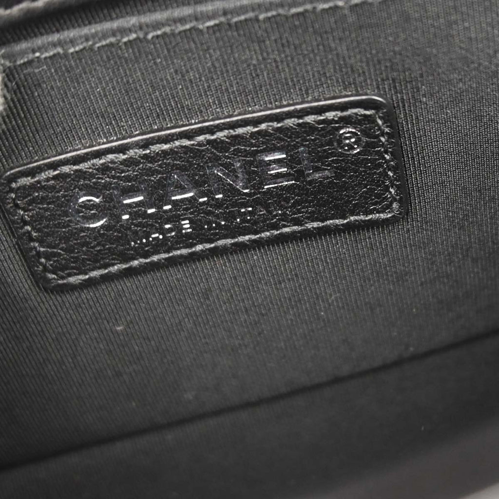 Boy Chanel Black Tweed Lambskin Small Chain Shoulder Bag