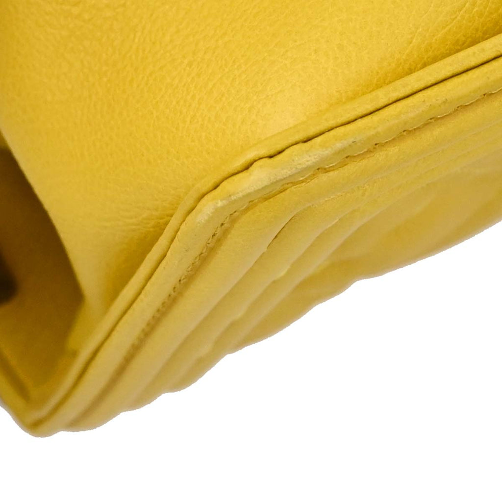 Boy Chanel Yellow Lambskin Medium Chain Shoulder Bag