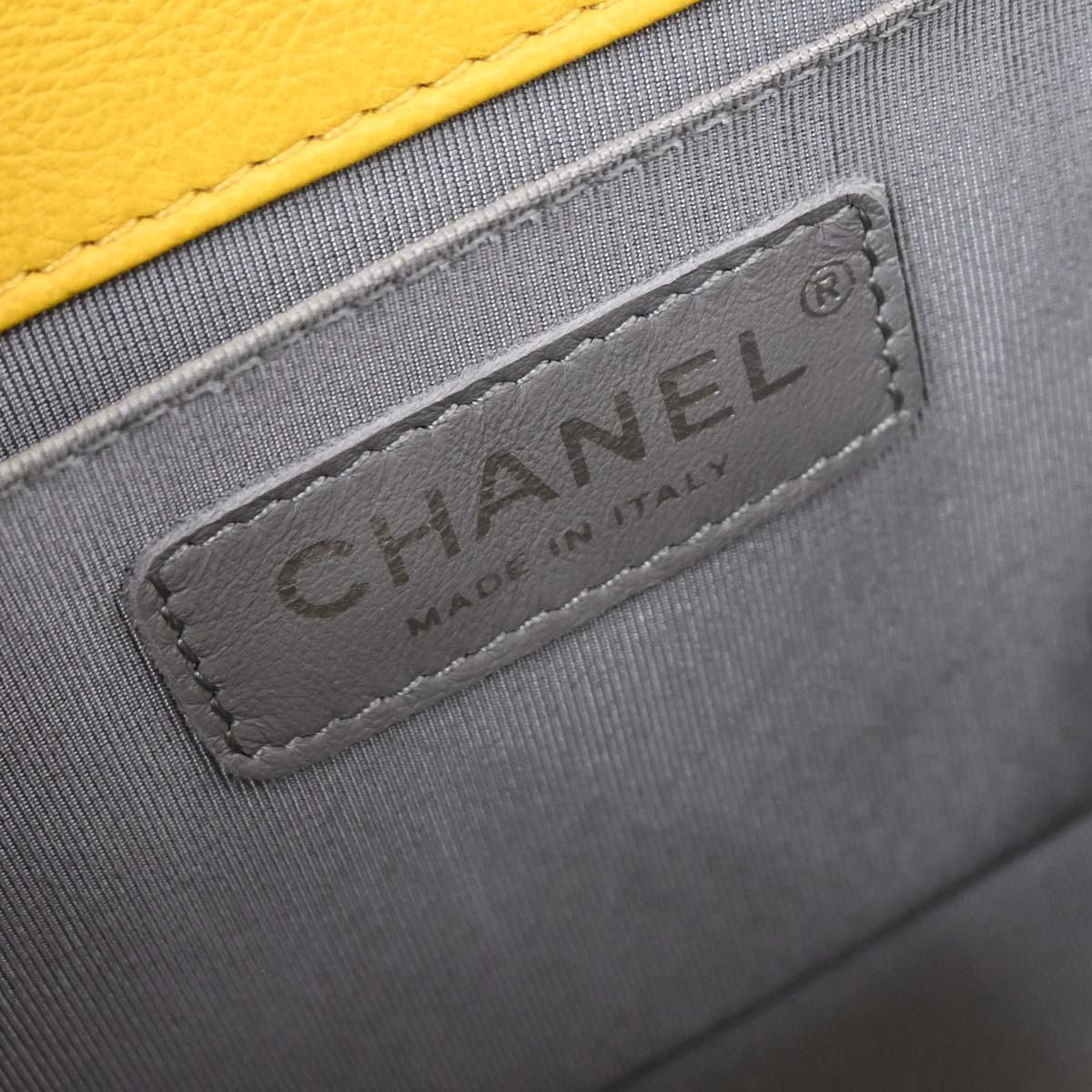 Boy Chanel Yellow Lambskin Medium Chain Shoulder Bag