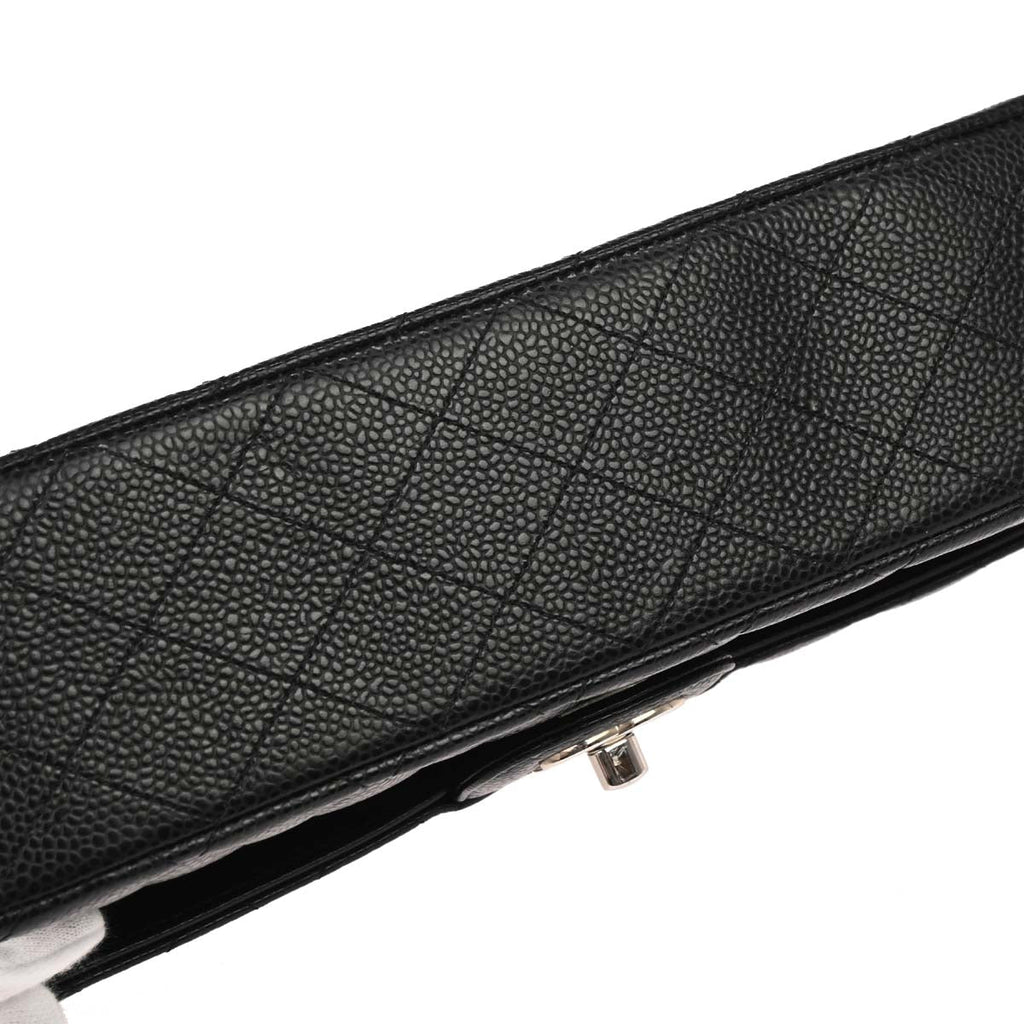 Chanel Black Caviar Skin Medium Classic Double Flap Shoulder Bag