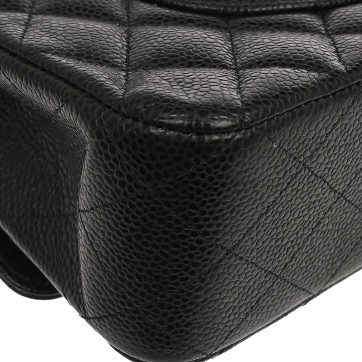 Chanel Black Caviar Skin Medium Classic Double Flap Shoulder Bag