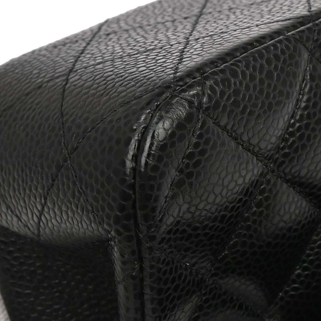 Chanel Black Caviar Skin Medium Classic Double Flap Shoulder Bag