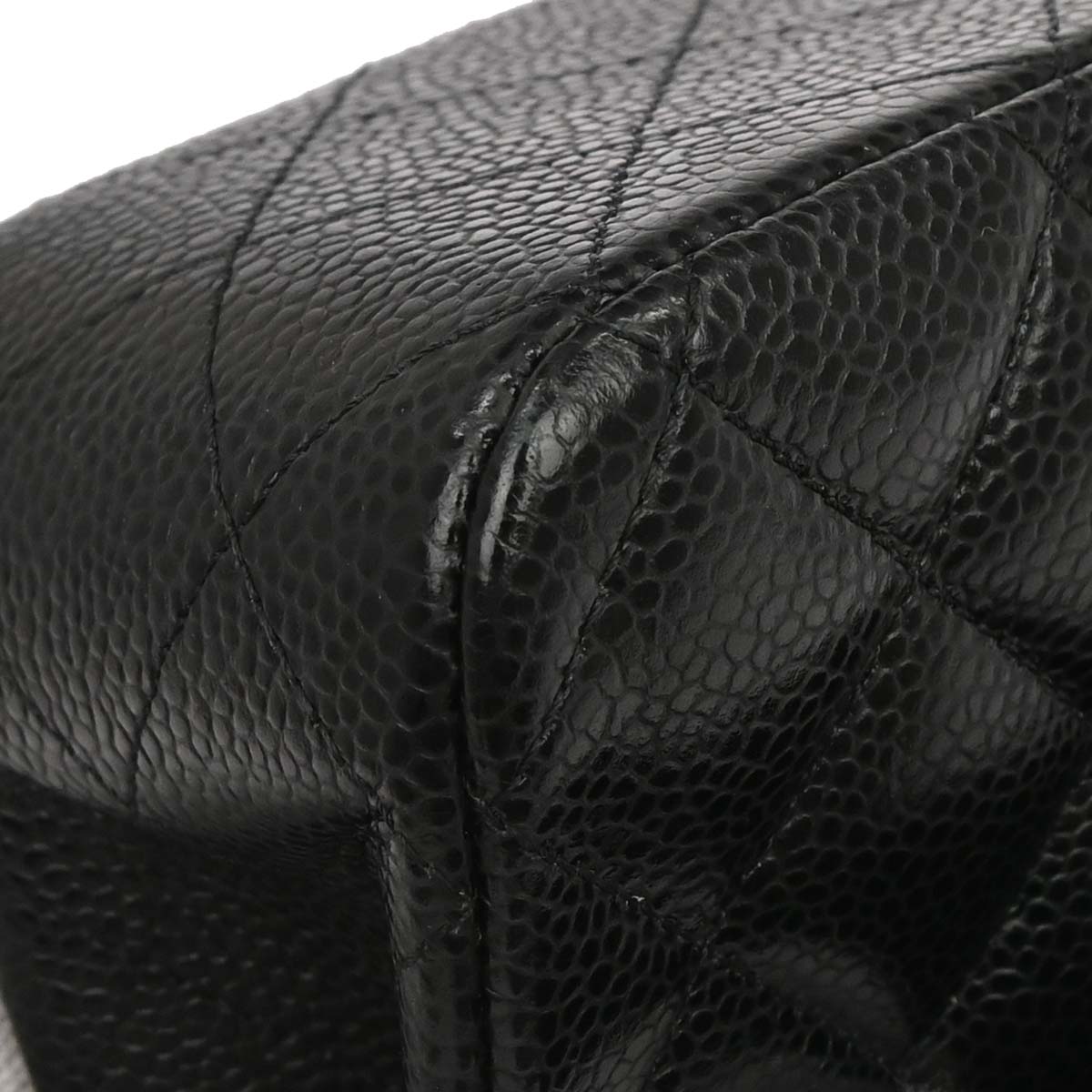 Chanel Black Caviar Skin Medium Classic Double Flap Shoulder Bag