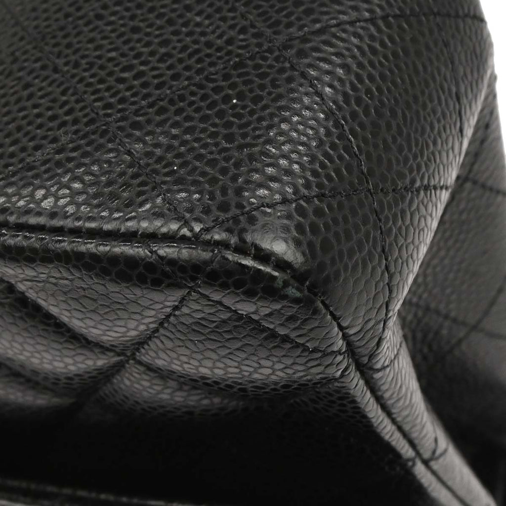 Chanel Black Caviar Skin Medium Classic Double Flap Shoulder Bag