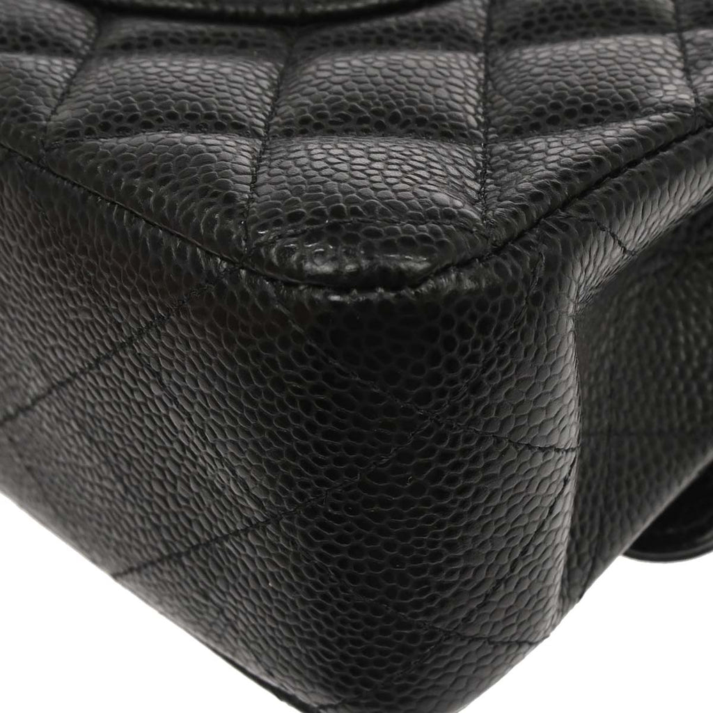 Chanel Black Caviar Skin Medium Classic Double Flap Shoulder Bag