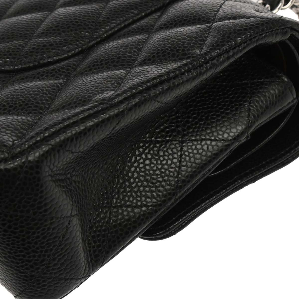 Chanel Black Caviar Skin Medium Classic Double Flap Shoulder Bag
