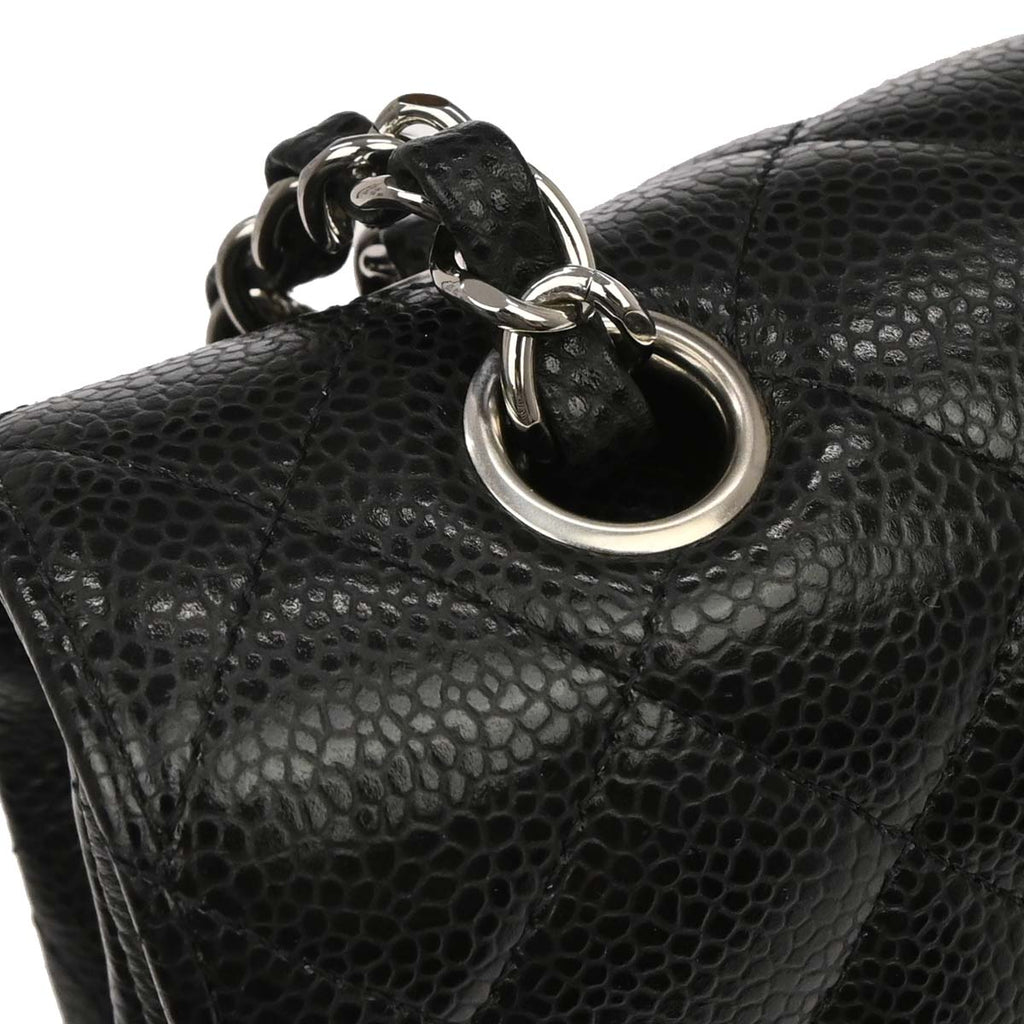 Chanel Black Caviar Skin Medium Classic Double Flap Shoulder Bag