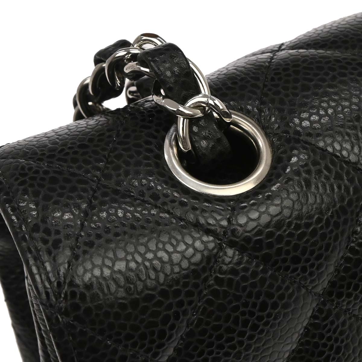 Chanel Black Caviar Skin Medium Classic Double Flap Shoulder Bag