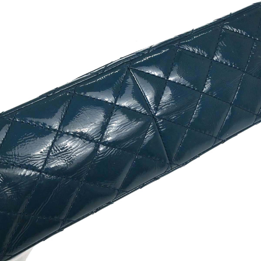 Chanel Blue Patent Leather 2.55 Double Flap Shoulder Bag