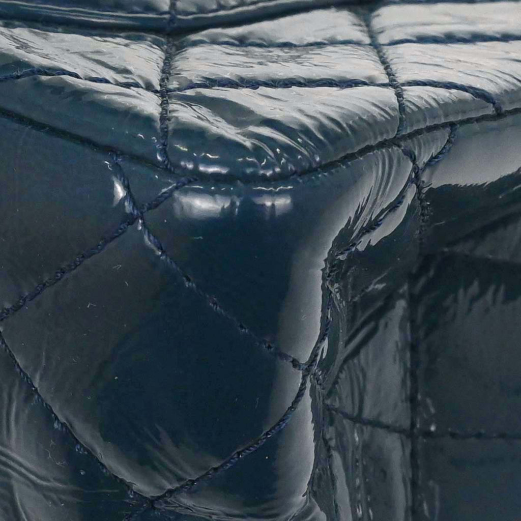 Chanel Blue Patent Leather 2.55 Double Flap Shoulder Bag