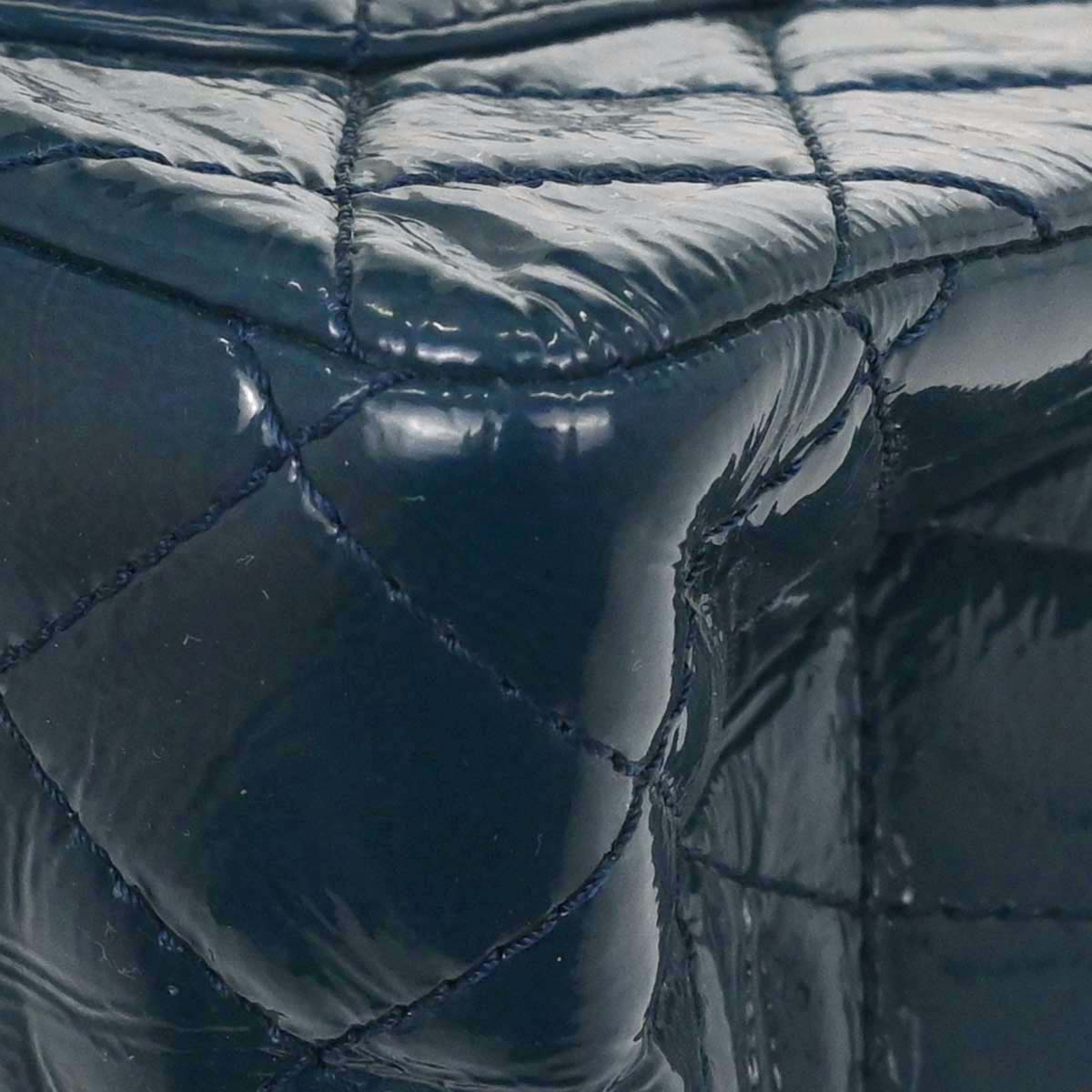 Chanel Blue Patent Leather 2.55 Double Flap Shoulder Bag
