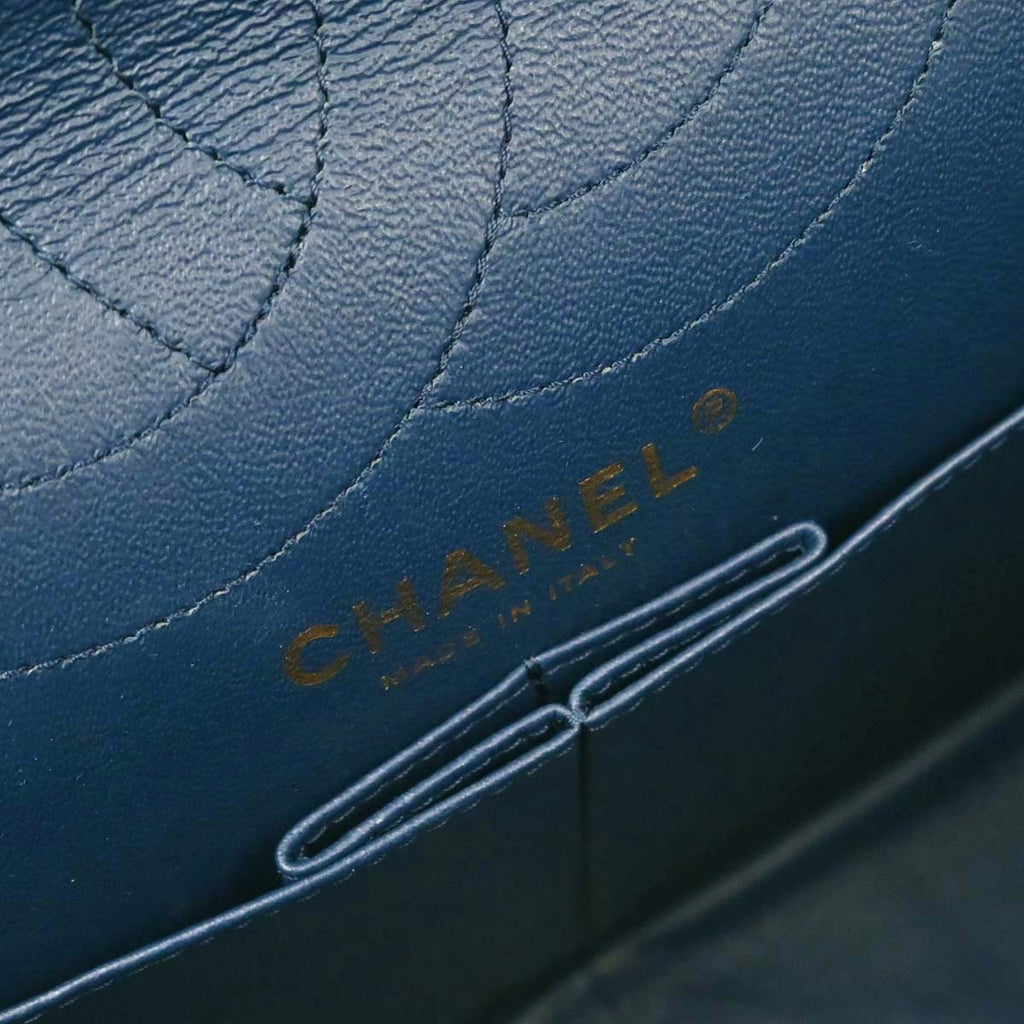 Chanel Blue Patent Leather 2.55 Double Flap Shoulder Bag