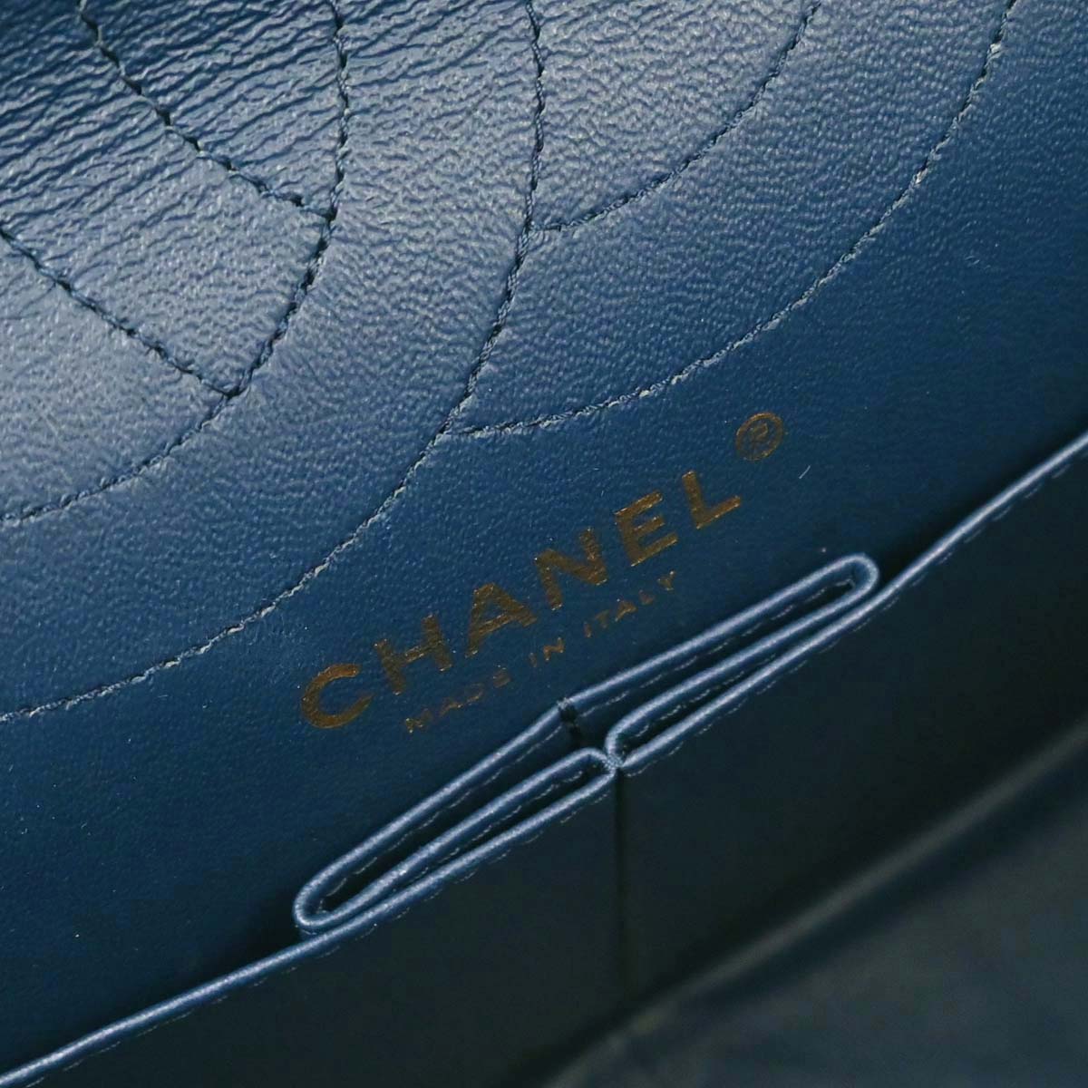 Chanel Blue Patent Leather 2.55 Double Flap Shoulder Bag