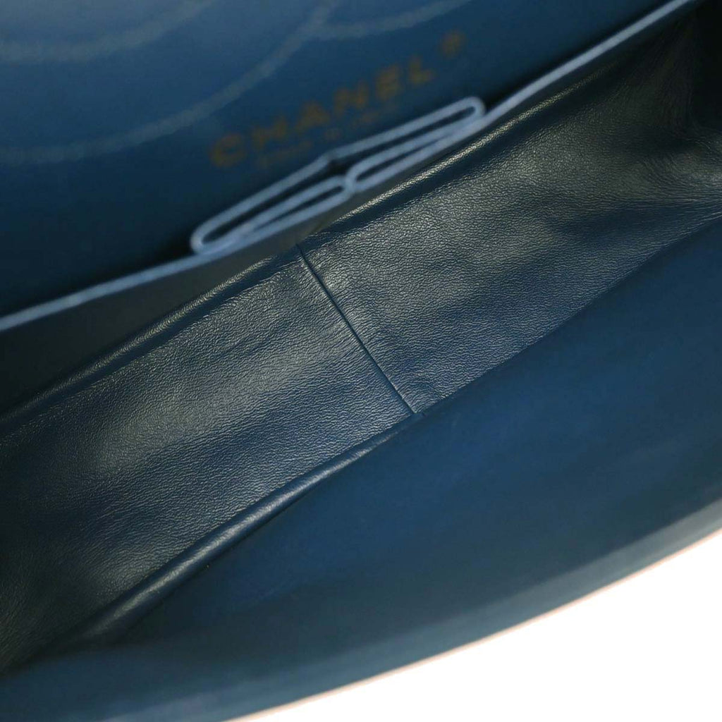 Chanel Blue Patent Leather 2.55 Double Flap Shoulder Bag