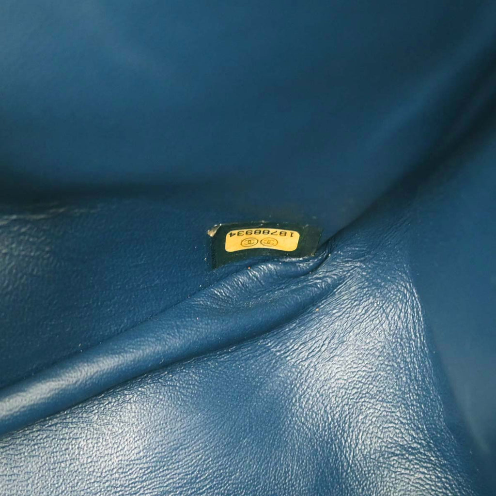 Chanel Blue Patent Leather 2.55 Double Flap Shoulder Bag