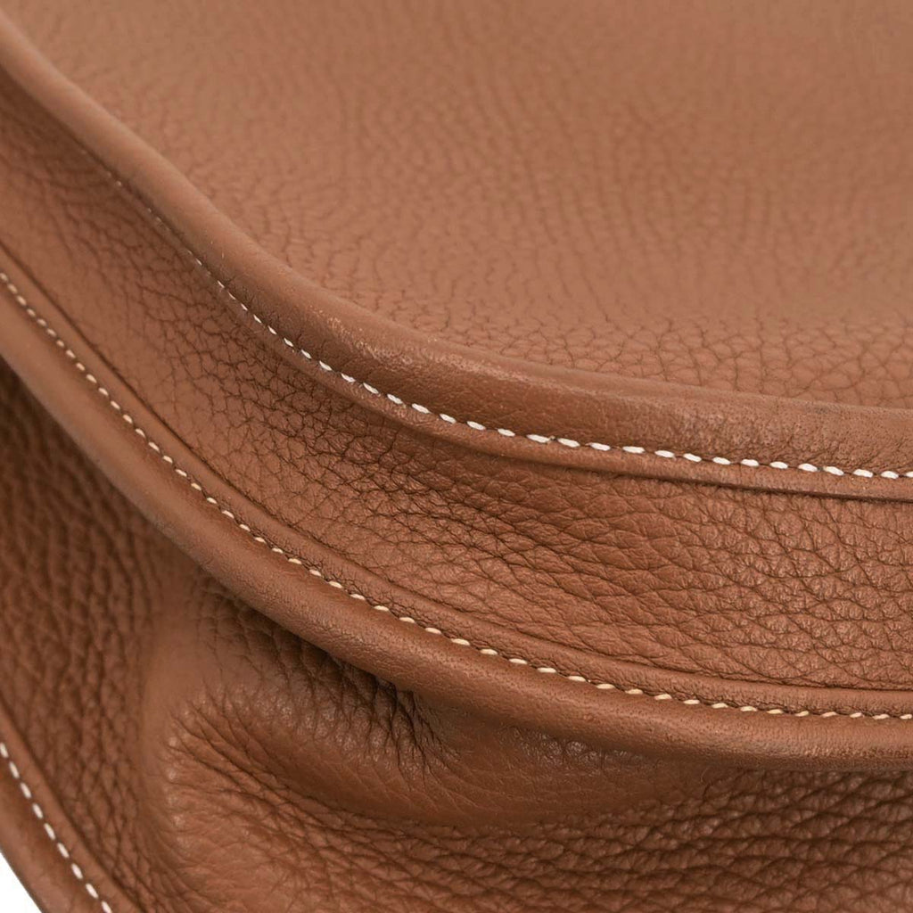 Hermes Fauve Taurillon Clemence Evelyne 3 33 GM Shoulder Bag