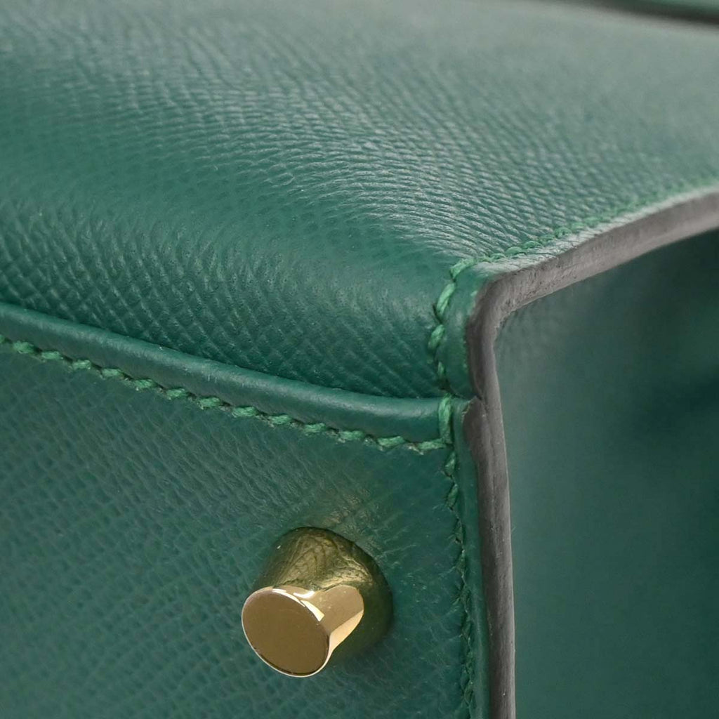 Hermes Vert Vertigo Epsom Kelly 32 Sellier 2way Shoulder Handbag
