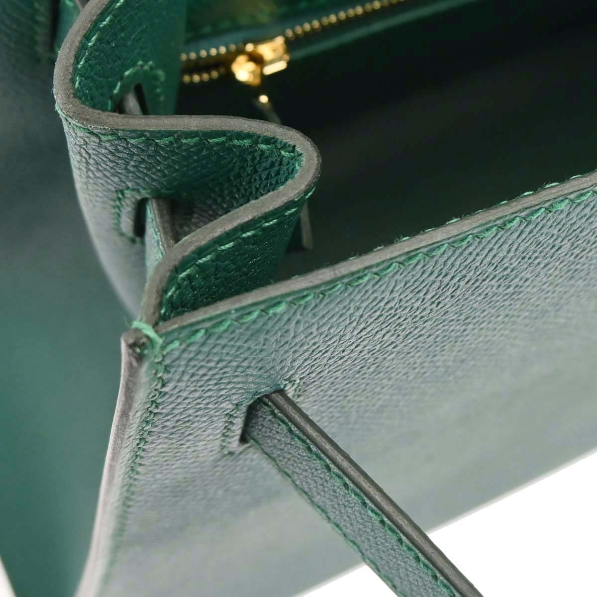 Hermes Vert Vertigo Epsom Kelly 32 Sellier 2way Shoulder Handbag