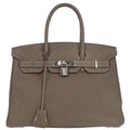 Hermes Etoupe Gray Togo Birkin 30 Handbag