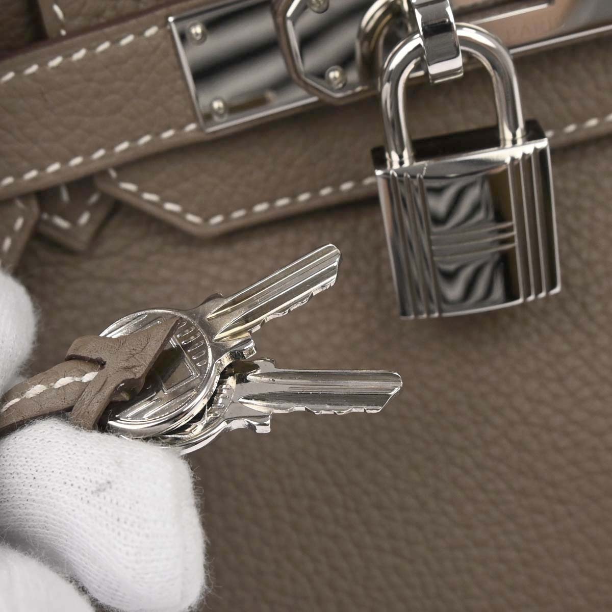 Hermes Etoupe Gray Togo Birkin 30 Handbag