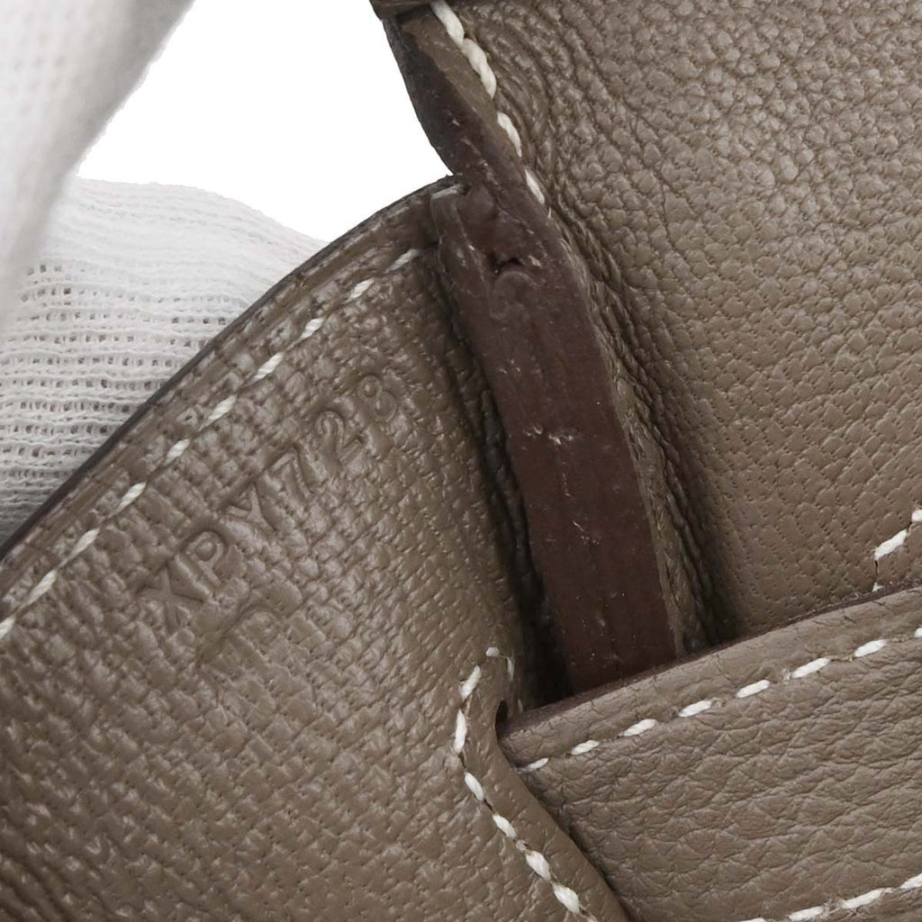 Hermes Etoupe Gray Togo Birkin 30 Handbag