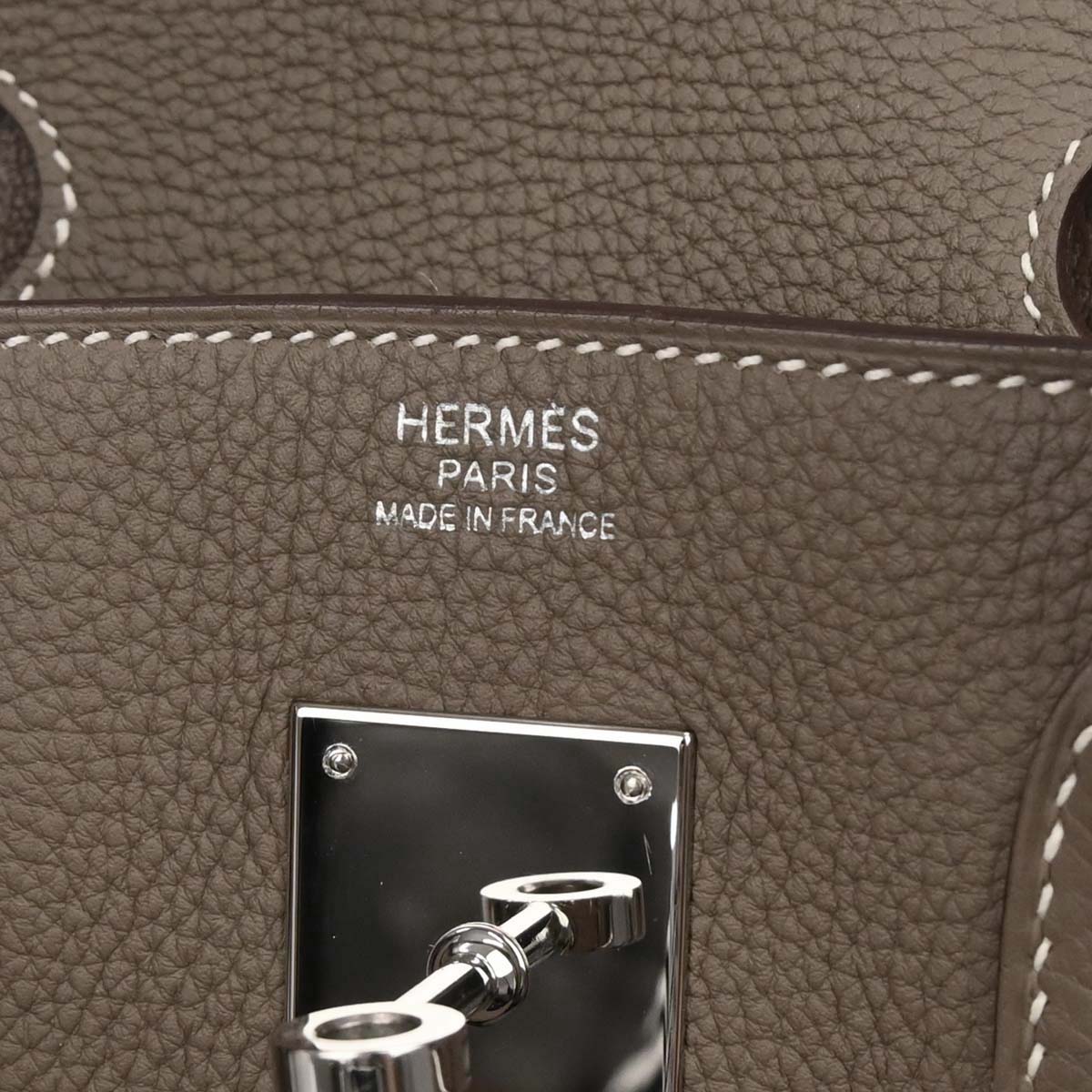 Hermes Etoupe Gray Togo Birkin 30 Handbag