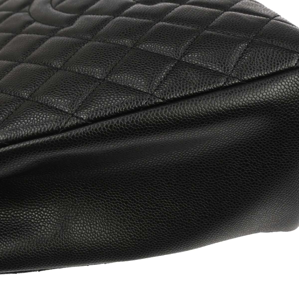 Chanel Black Caviar Skin Grand Shopping Tote GST Chain Handbag