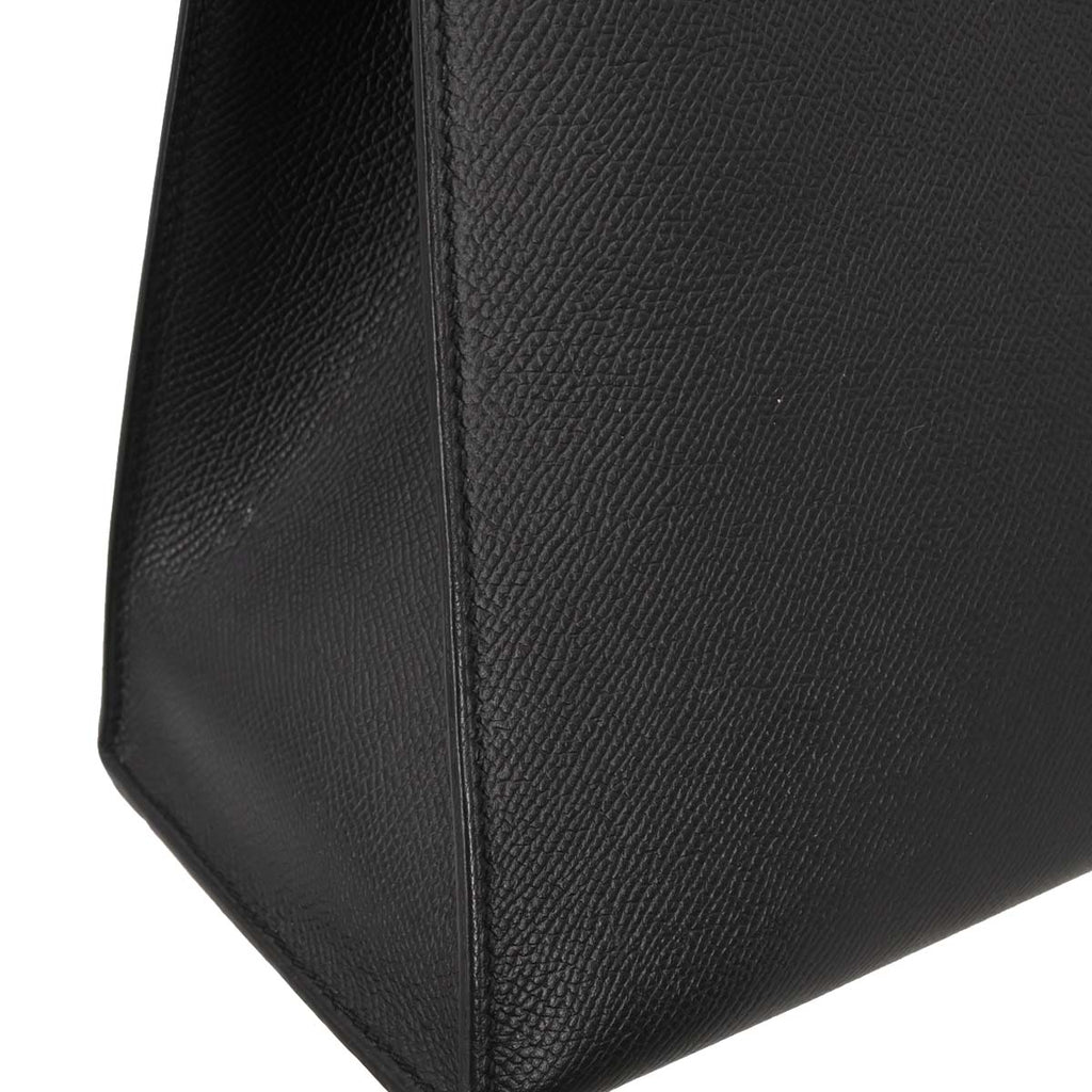 Hermes Black Epsom Kelly 32 Sellier 2way Shoulder Handbag