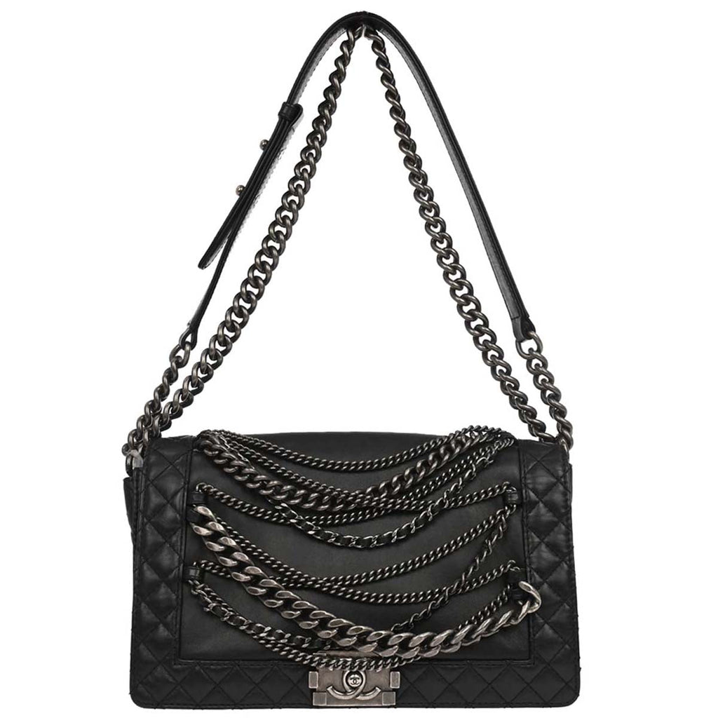 Boy Reverso Chanel Black Lambskin Medium Shoulder Bag