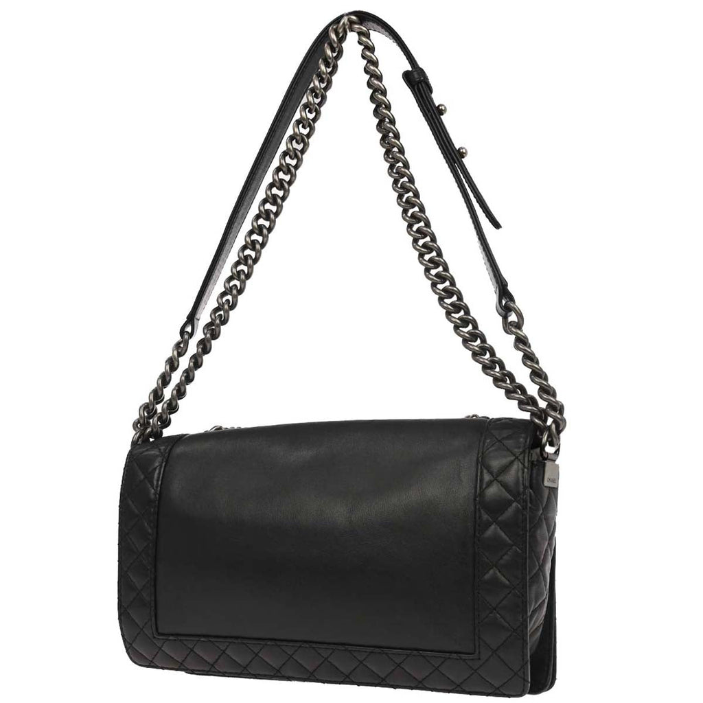 Boy Reverso Chanel Black Lambskin Medium Shoulder Bag