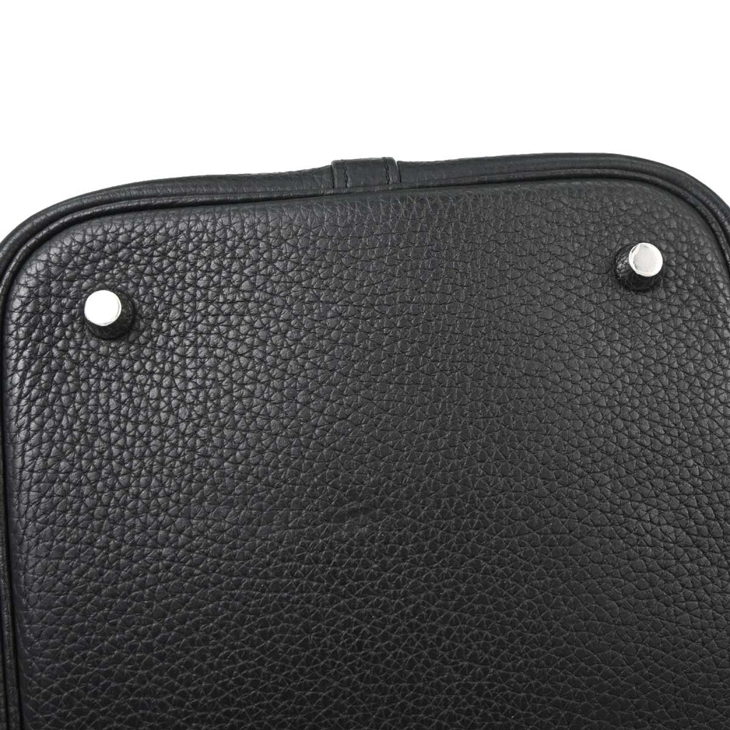 Hermes Black Taurillon Clemence Picotin Lock 22 MM Handbag