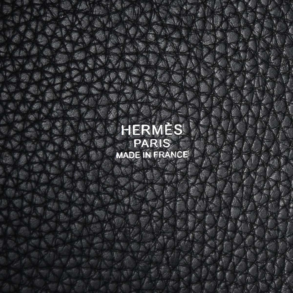 Hermes Black Taurillon Clemence Picotin Lock 22 MM Handbag