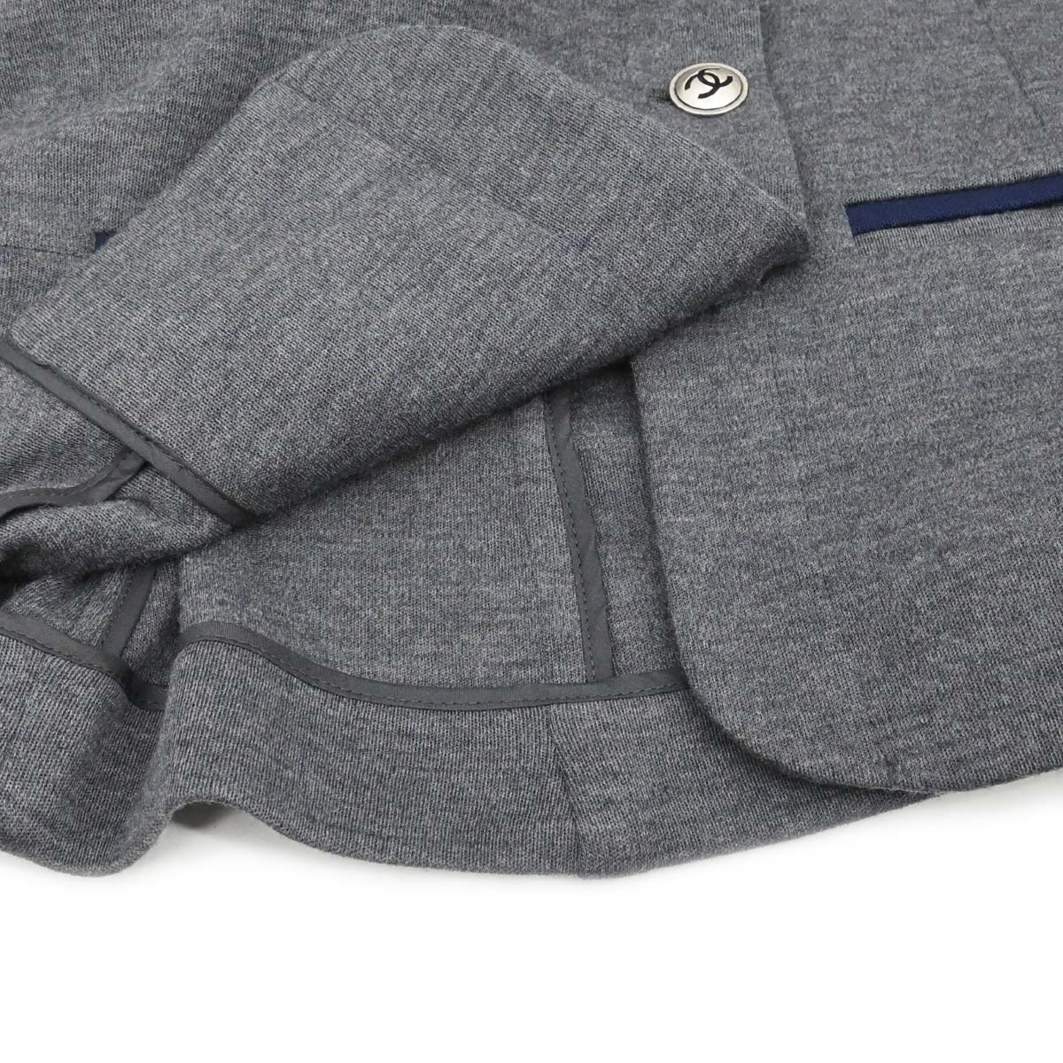 Chanel 2010 Single Breasted Jacket Gray #44