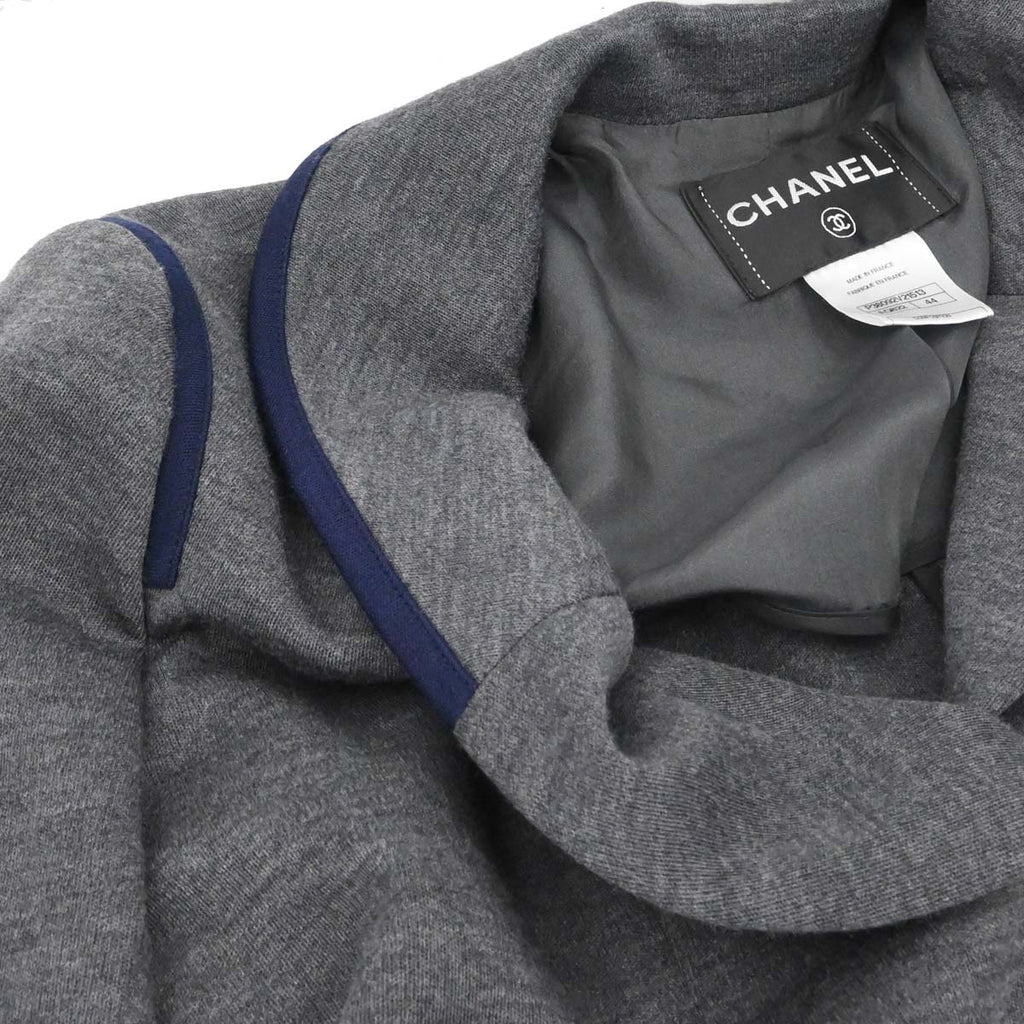 Chanel 2010 Single Breasted Jacket Gray #44