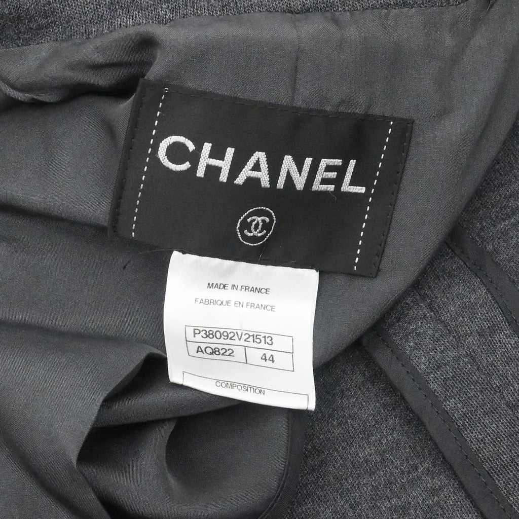 Chanel 2010 Single Breasted Jacket Gray #44