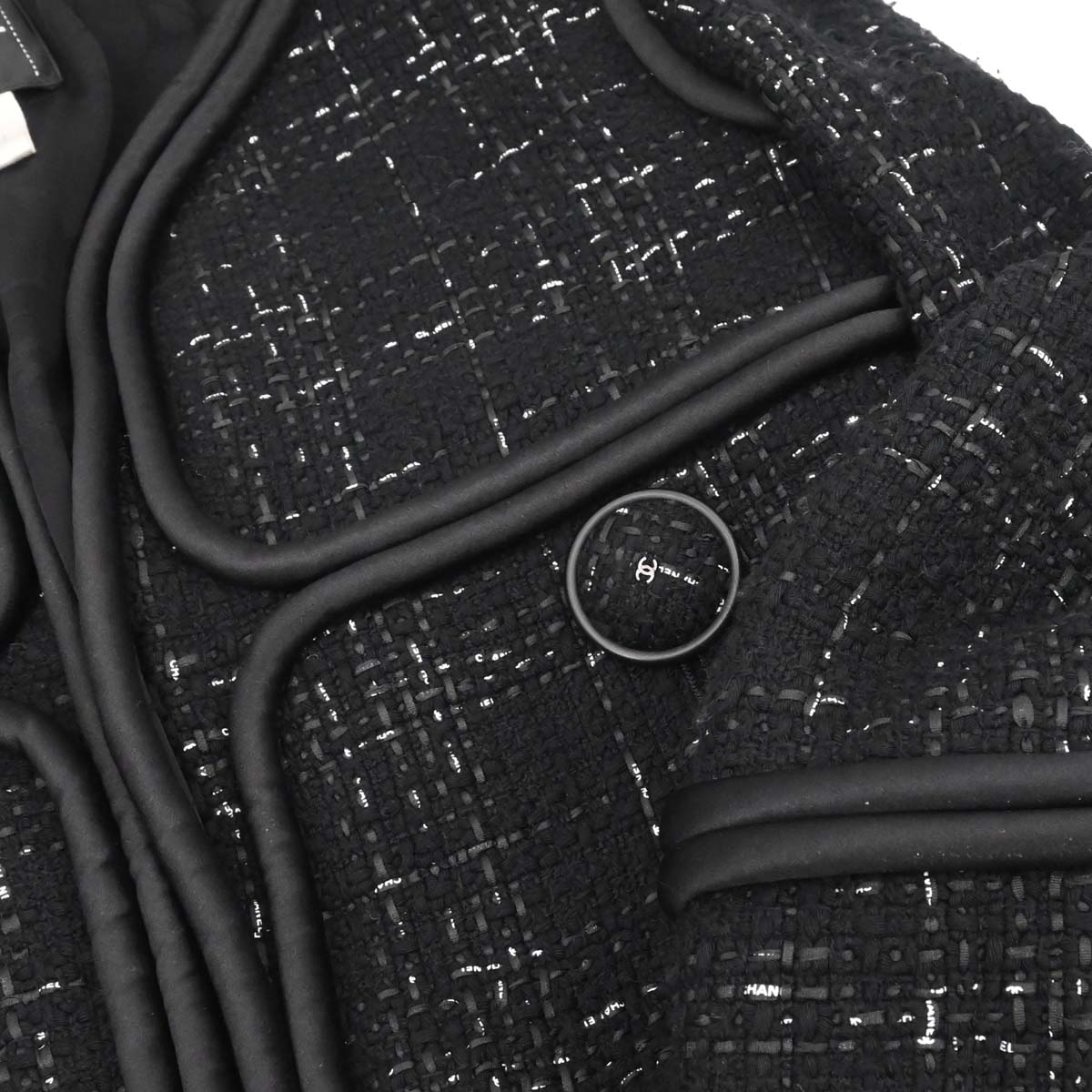 Chanel 2015-2016 Collarless Jacket Black #38
