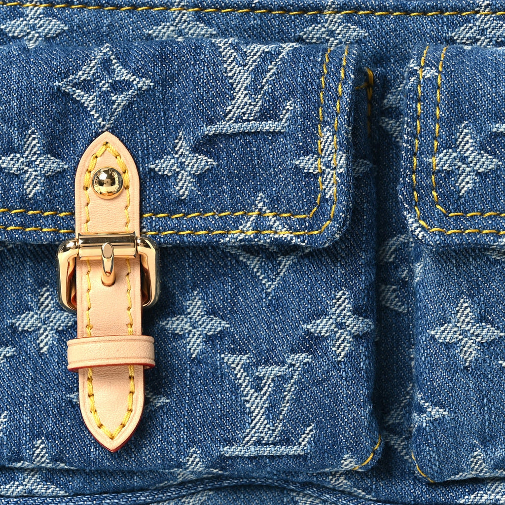 Louis Vuitton Monogram Pochette Accessories Cargo  Blue Denim